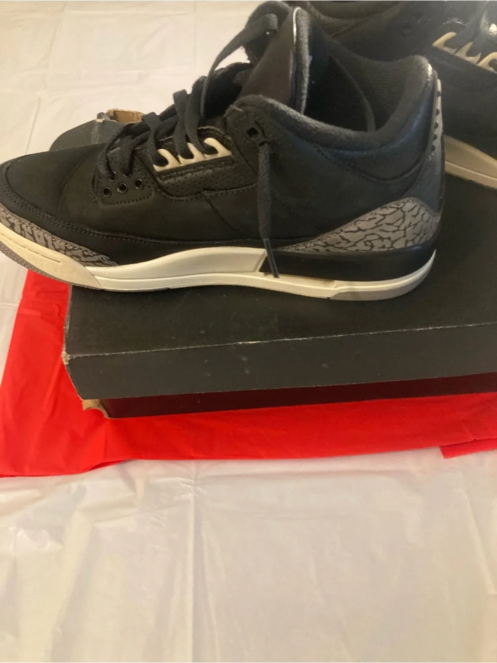 Jordan Men Black Sneakers with Grey Elephant Print